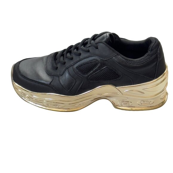 CAPE ROBBIN Attitude C Womens Shoes Black Faux Leather Sneakers Gold-tone Size 9 - Picture 7 of 12